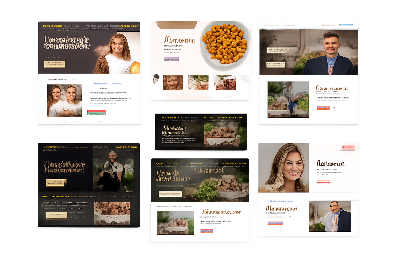 Example collage of multiple responsive website layouts